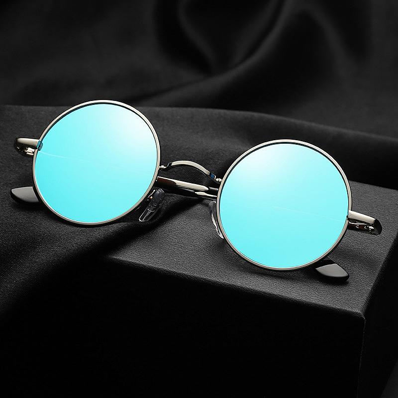 

Retro Classic Vintage Round Polarized Sunglasses Men Brand Designer Sun Glasses Women Metal Frame Black lens Eyewear Driving