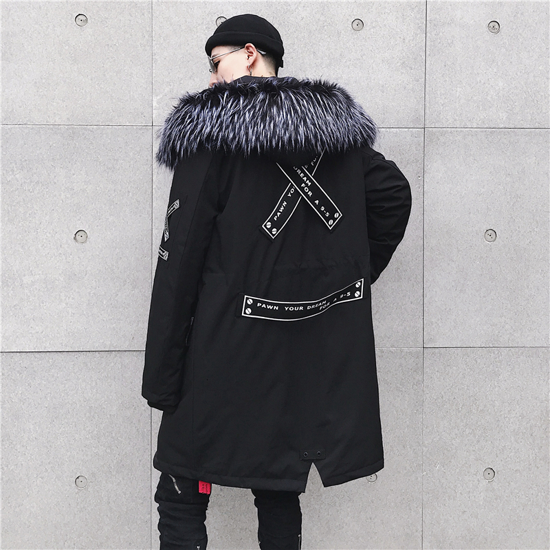 

2021 New Street Black with Long Parked Winter Men Blowing Jacket O5EP