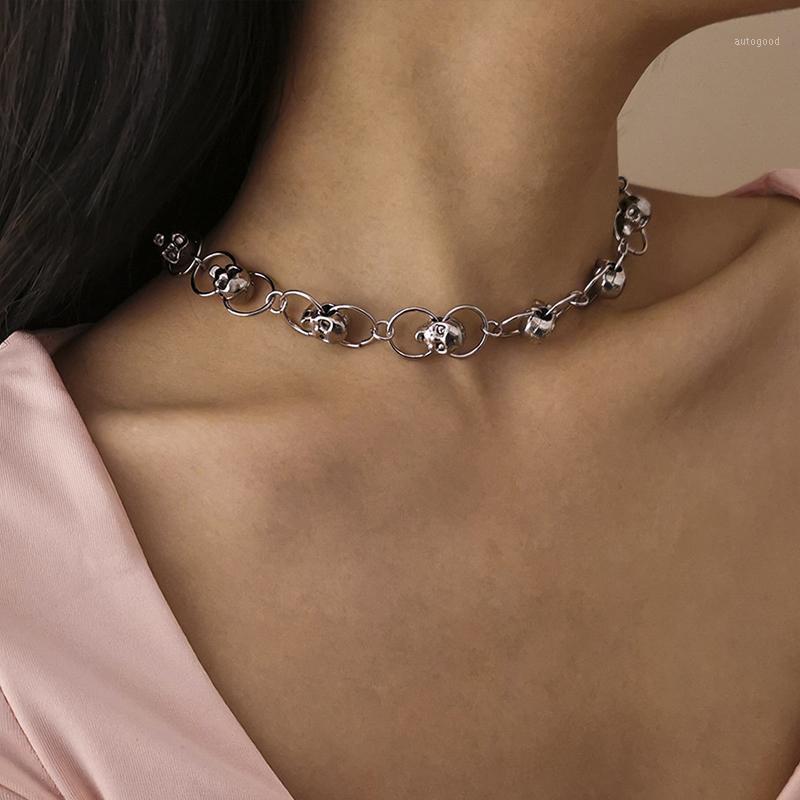 

Chokers Goth Pendant Necklace For Women Metal Charm Hip Hop Punk Cool Fashion Creative Choker Jewelry Gifts 1