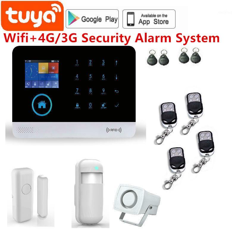 

4G gsm and wireless wifi alarm system TFT display door sensor home security alarm systems Wired Siren Kit SIM SMS1