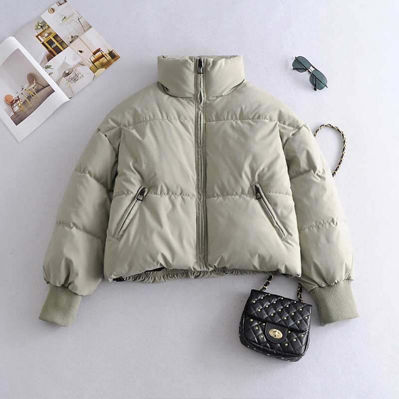 

2021 New Autumn, Winter with Short Cotton Cotton, Coat, Warm, Snow, Female Black-white Parka Jacket. R6OI