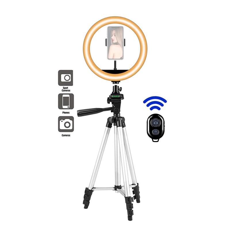 

26cm Photo Ringlight Led Selfie Ring Light Lamp Phone Holder Bluetooth Remote Photography with 43 Inch Tripod Youtube Video Live