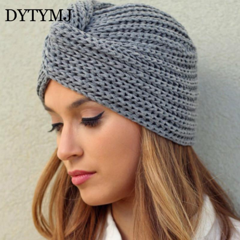 

DYTMYJ Winter Hats For Women Thickening Knitted Hat Beanie Winter Hat Women Braided Hair Band Warm Beanies Twisted Knot Solid, Beige