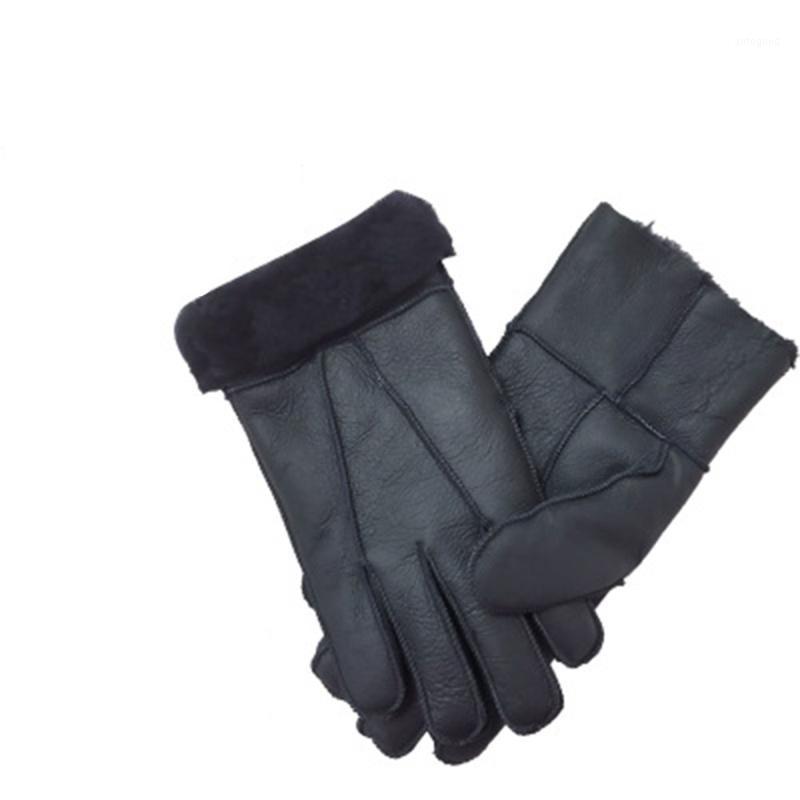 

Five Fingers Gloves Leather Snow Genuine Warm Thermal Goat Men Real Winter1