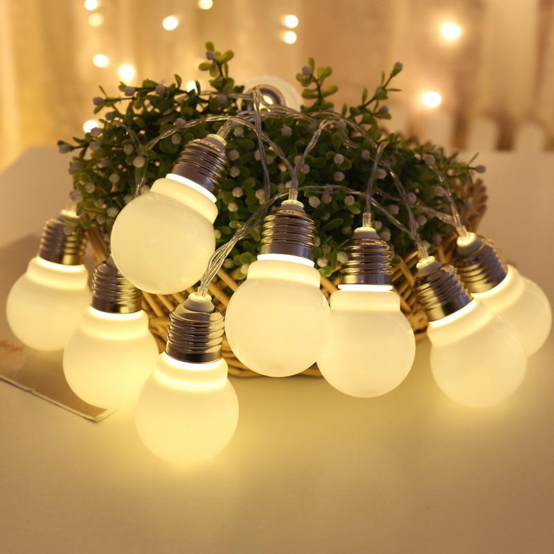 

10/20 LED Globe bulb String Battery Powered Outdoor Waterproof Fairy Light String Christmas Garland Wedding Garden Party