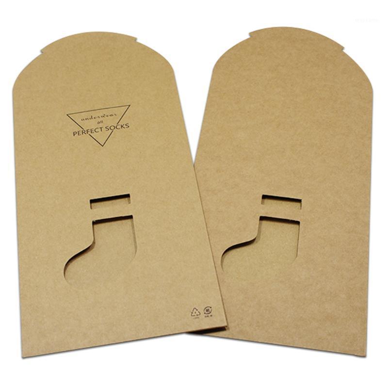 

200Pcs/Lot 11.8x22cm Brown Kraft Paper Garment Clothing Socks Stocking Storage Bag Box Retail Packaging 2 Type1