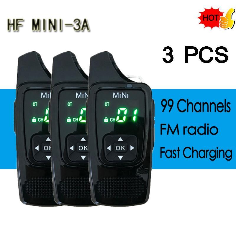 

Walkie Talkie 3 PCS HF 3A MINI VOX Voice Control UHF 400-520MHz 99CH Ultra-small Radio Transceiver With Earpiece Free Headphones1