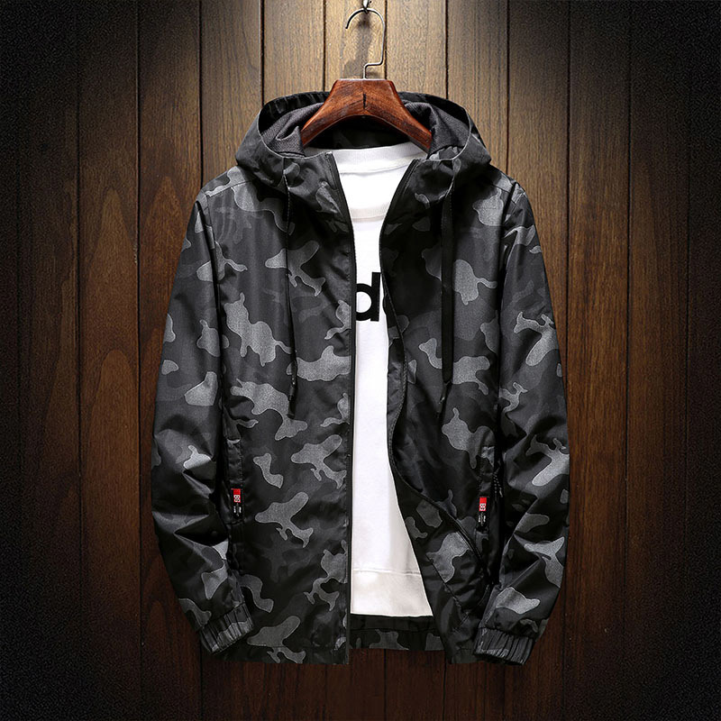 

2021 New Jaqueta Dwaterproof Gua Homens Jaquetas Prova De Vento Camuflagem Casacos Casuais Bombardeiro WX43, Green.