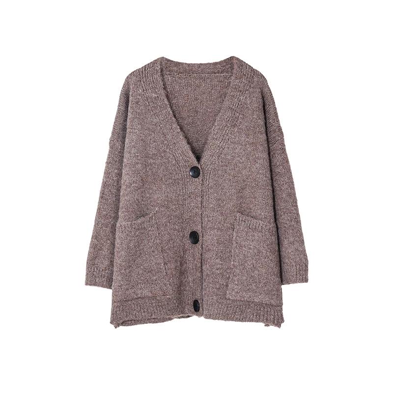 

Winter women's loose cardigan plus size cardigan jacket lazy style pullover casual jacket, Beige