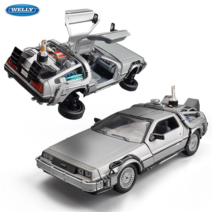 

Welly 1:24 Diecast Alloy Model Car DMC-12 delorean back to the future Time Machine Metal Toy For Kid Gift Collection