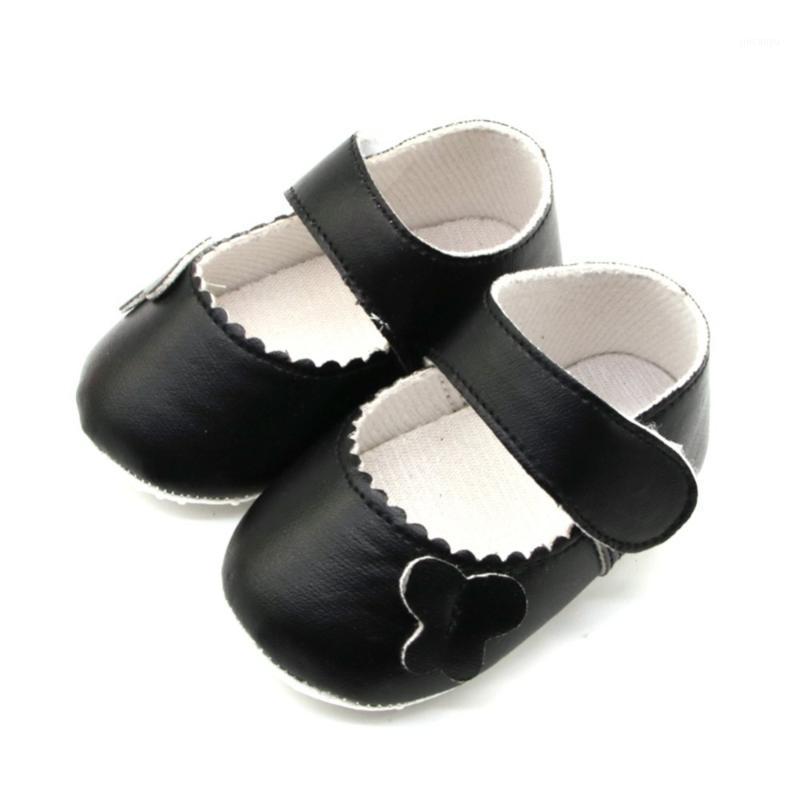 

Toddler Infant Baby Girls First Walkers Spring Soft Sole Non-Slip PU Princess Casual Shoes With Flower -18M1