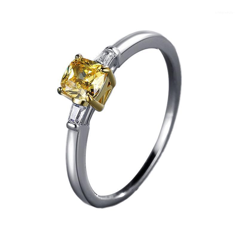 

Cluster Rings BIJOX STORY Trendy 925 Sterling Silver Ring With 5mm Round Shape Citrine Fine Jewelry For Women Wedding Promise Party Gift, Golden;silver