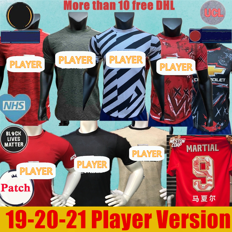 

Player version 19 20 21 Manchest 2020 2021 united UTD RASHFORD BRUNO FERNANDES 3rd soccer jersey MARTIAL JAMES home AWAY football shirt, 19-22