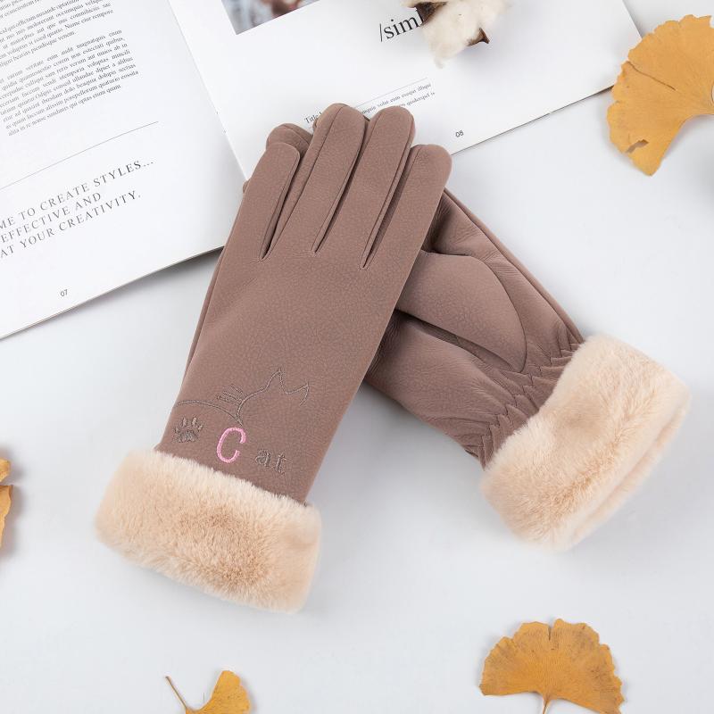 

Five Fingers Gloves Winter Women Warm Touchscreen Men Windproof Motorcycle For Girls Guantes Invierno