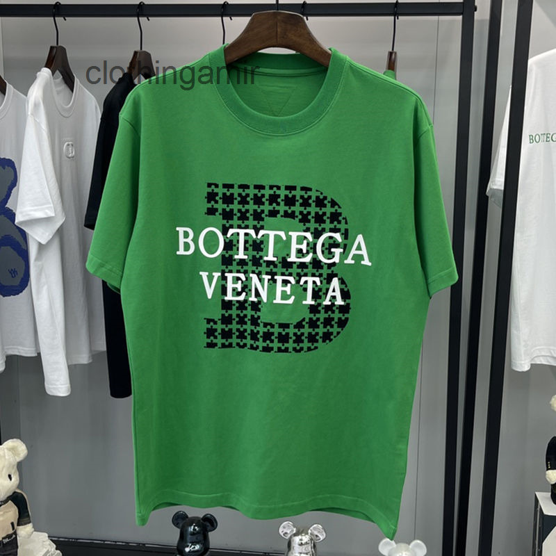 

2022 Designer T-shirts Bottegas Fashion t Shirts Venetas Summer Brand Green Print Loose Round Neck Short Sleeve T-shirt Men, White