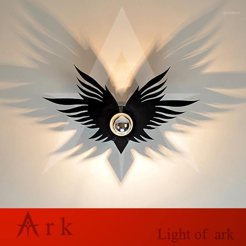 

new design acrylic black engraved angel shape design reflected led wall lamp1