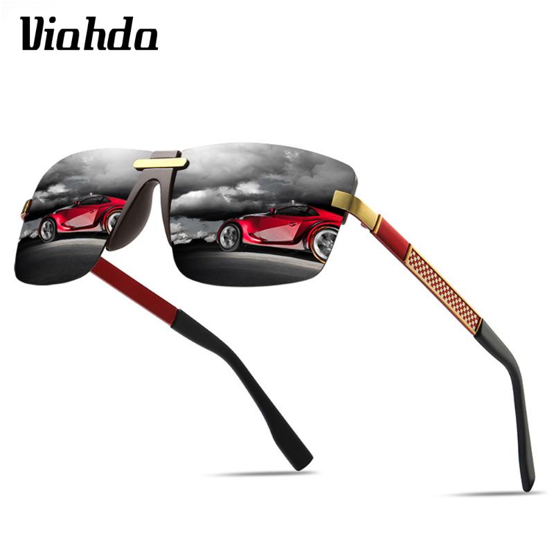 

VIAHDA HD Polarized Sunglasses Men Rimless Designer Gafas Masculino Polarizado