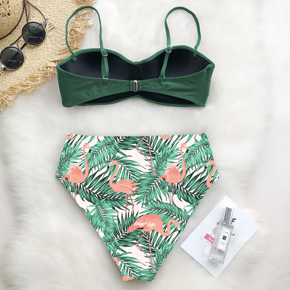 

Sexy Bikini Swimsuit Women Swimwear Push Up Bikinis Set Leaf Print Female High Waist Swimming Suits for Bathing Suit Y200319, Cu19326b3