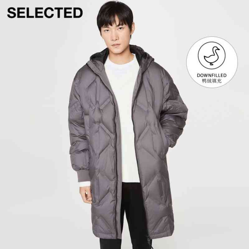 

New duck hooded suit, leisure long coat, s | 420412042, Black