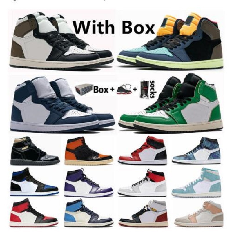 

Jumpman 1 1s WITH BOX 2021 New Arrival Basketball Shoes TWIST Volt Gold Mens Womens MID Obsidian UNC Trainers Sport Sneakers 36-46, Color 38