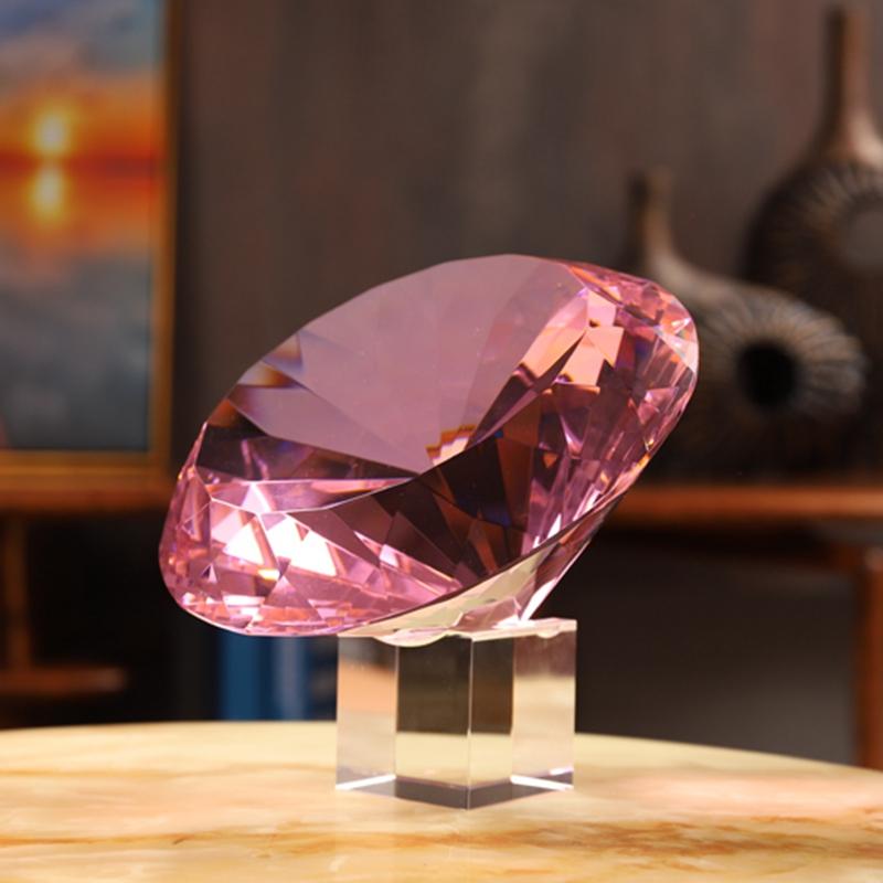 

8 Colors Crystal Paperweight Faceted Cut Glass Giant Diamond Jewelry Decor Craft