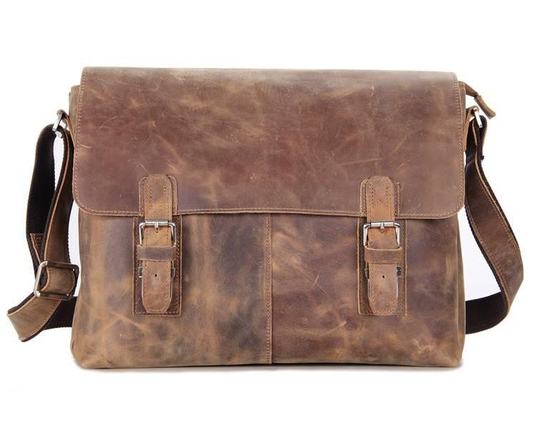 

Male Business Briefcases Real Leather Vintage Men's Messenger bag Casual Natural Cowskin Business Crossbody Shoulder Bags 2020, Brown