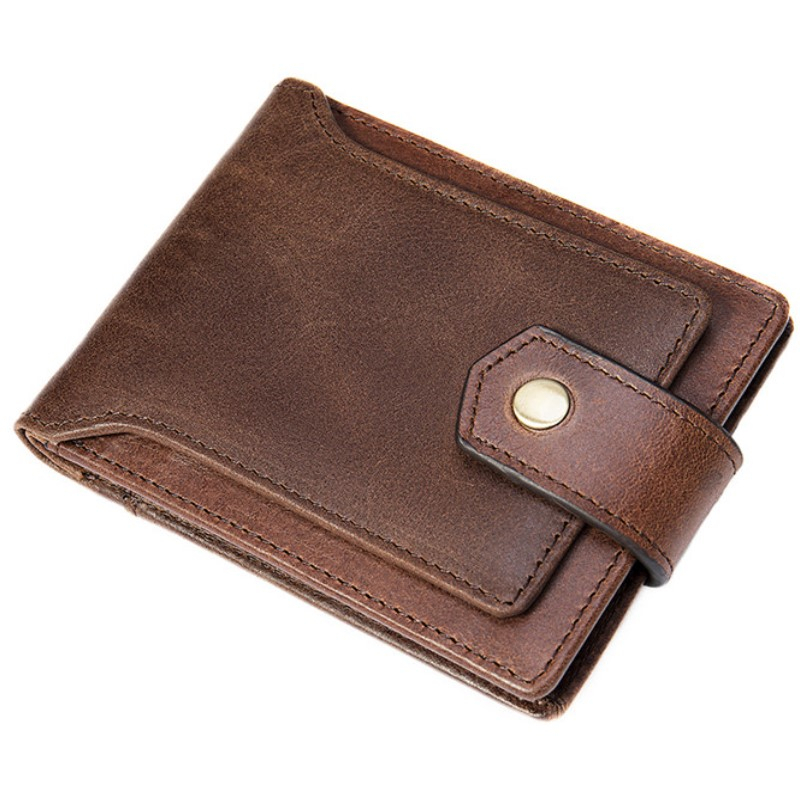 

2020 Short New Leather Wallet Clutch Pocketbooks Multi-card Pocket Holder of Multi-functional Male Card 94ss, Coffee