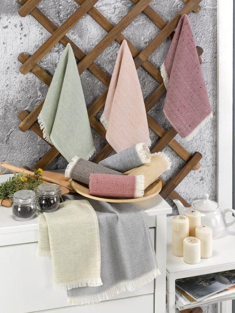 

Set of 3 Turkish Hand Towel Kitchen Pasmina Cotton Waffle Pattern Towel Absorbent Dish Cleaning Cocktail Napkin For Weddings, Set 3