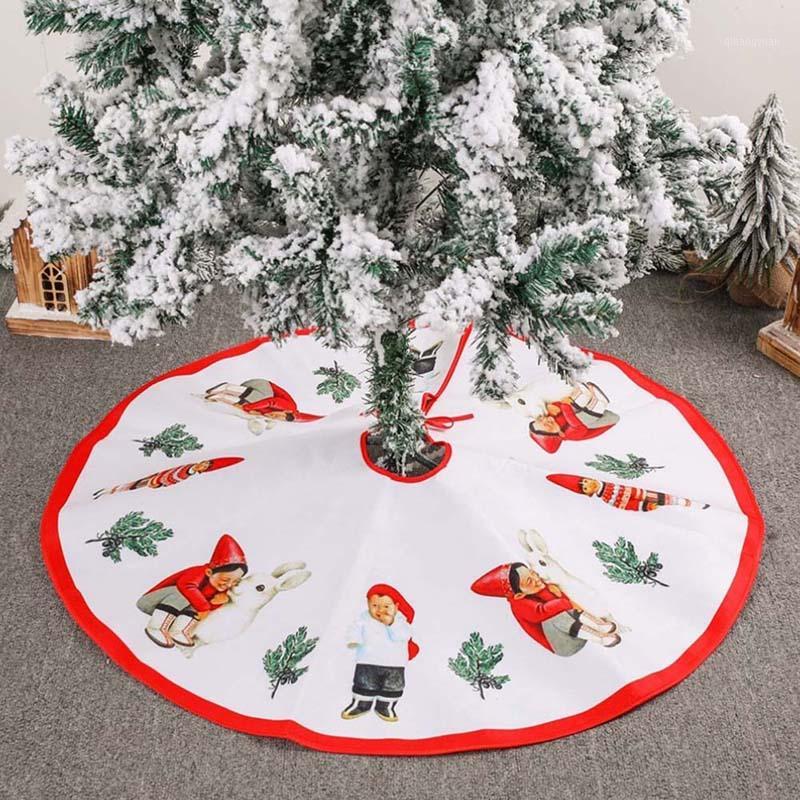 

90CM Christmas Tree Skirt Carpet New Year Decorations Xmas Tree Decor Skirt Ornaments Festive Party Supplies Plaid1