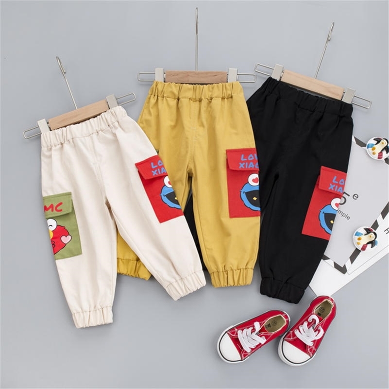 

Casual Baby Kids Boys Girls Long Trousers Cotton Autumn Sport Toddler Children's cartoon causal pants Clothing 1 2 3 4 years LJ201012, Red