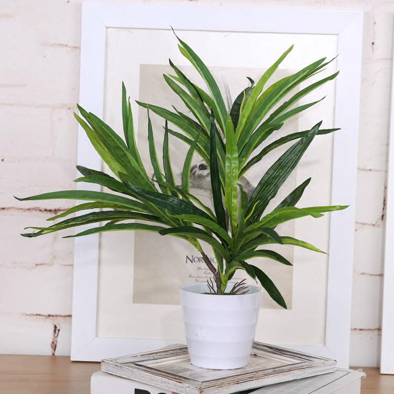 

Green Artificial Plant Palm Leaves Decorative Artificial Flowers Decorative Fern Leaves Desktop Bonsai Home Wedding Decoration, Green leaves b
