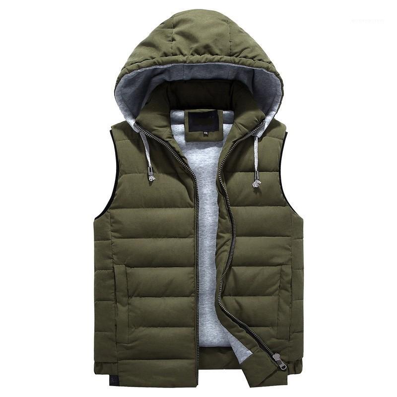 

Plus size -8xl New winter Autumn Sleeveless Jacket for Men Fashion Warm Hooded Male Vest Plus Size Mens Work Vests Waistcoat1, Black