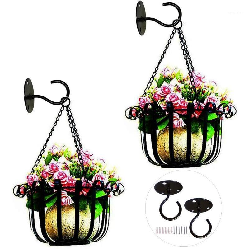 

2Pcs Household Garden Multifunction Wall Mount Ceiling Iron Strong Adhesive Hooks Plant Flower Pot Lantern Wind Chime Hangers1