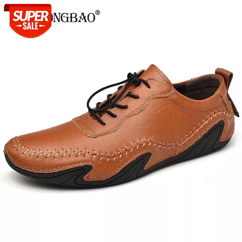 

2020 New Breathable Genuine Leather Men Shoes Comfortable Man Flats Handmade Casual Shoes Loafers Moccasins Shoe Plus Size 38-46 #Nh8Y, Beige