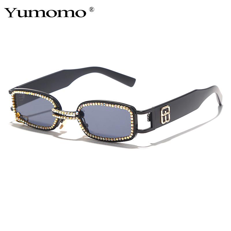 

2021 Vintage Diamond Sunglasses Women Luxury Square Sunglasses Men Rhinestone Steampunk Brand Designer Eyewear UV400