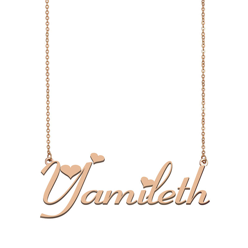 

Yamileth Name Necklace Custom Nameplate Pendant for Women Girls Birthday Gift Kids Best Friends Jewelry 18k Gold Plated Stainless Steel