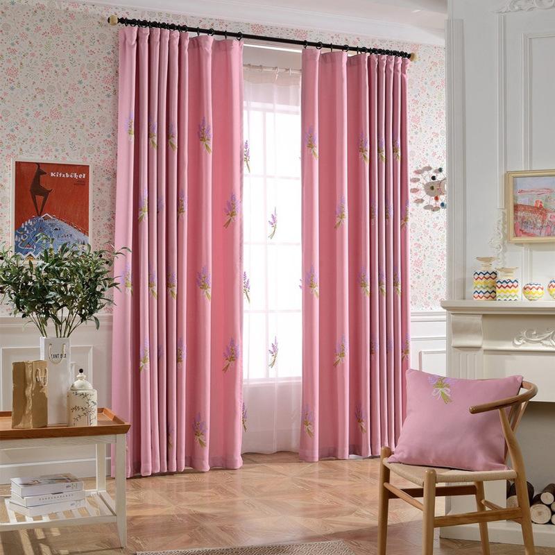 

Pastoral Window Curtains for Kids Bedroom Children Embroidered Provence Sheer Curtains For Living Room Kitchen, Tulle