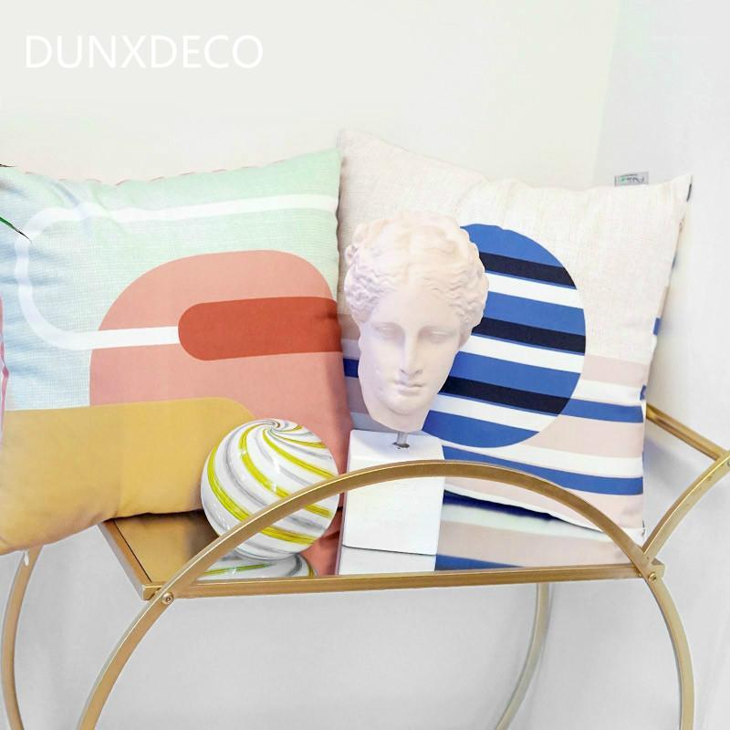 

DUNXDECO Cushion Cover Square Pillow Case Modern Art Colorful Simple Geometric Sofa Decorative Housse de coussin Bedding1