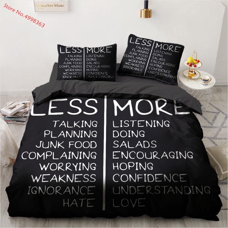 

Letter Printing Black White Bedding Sets 2/3 Piece Luxury Bedroom Quilt Cover Queen King Size Bed Cover Bedspread for Home, Color-7