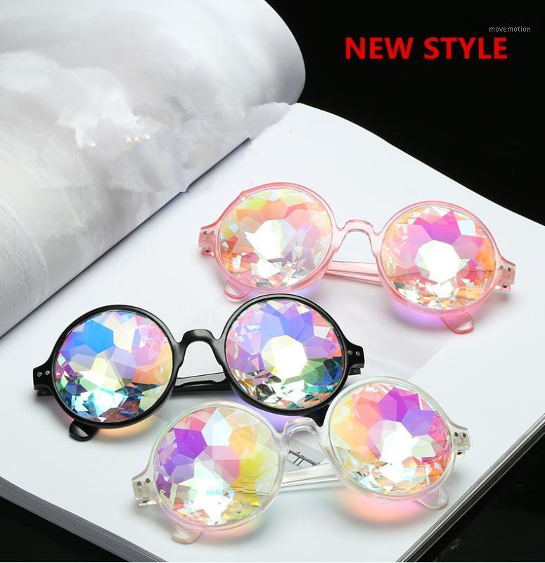 

NEW 1PC Round Women rave festival Sunglasses Men Holographic Glasses Colorful Celebrity Party Eyewear1