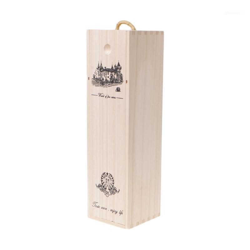 

High-Quality Custom-Made Pine Wood Red Wine Carrier Gift Packing Box 35ED1