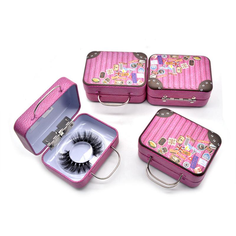 

100pcs/lot 3D Mink Eyelash Package Boxes False Eyelashes Packaging Empty Eyelash Box Case Creative Luggage Shaped Lashes Box