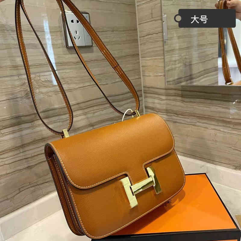 

Bags Herme Advanced Sense h Stewardess Bao Kangkang Bag Palm Pattern Female Messenger Single Shoulder, Mature Summer Temperament, h Yue