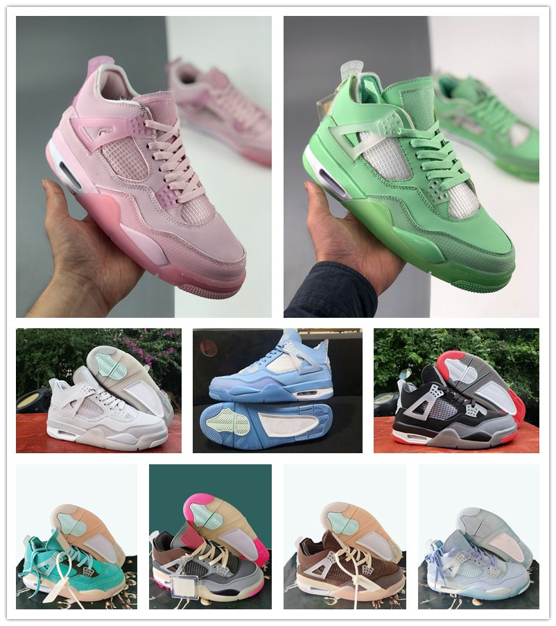 

Men Women White x 4 SP WMNS Sail Bred Sport Shoes Blue Green Pink off 4s Muslin White Black Sneaker Brown trainer