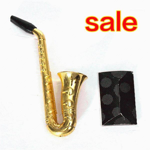

Smoking Pipes Wholesale 2021 Small Saxophone Portable Smoke Metal Pipe Hookah 1