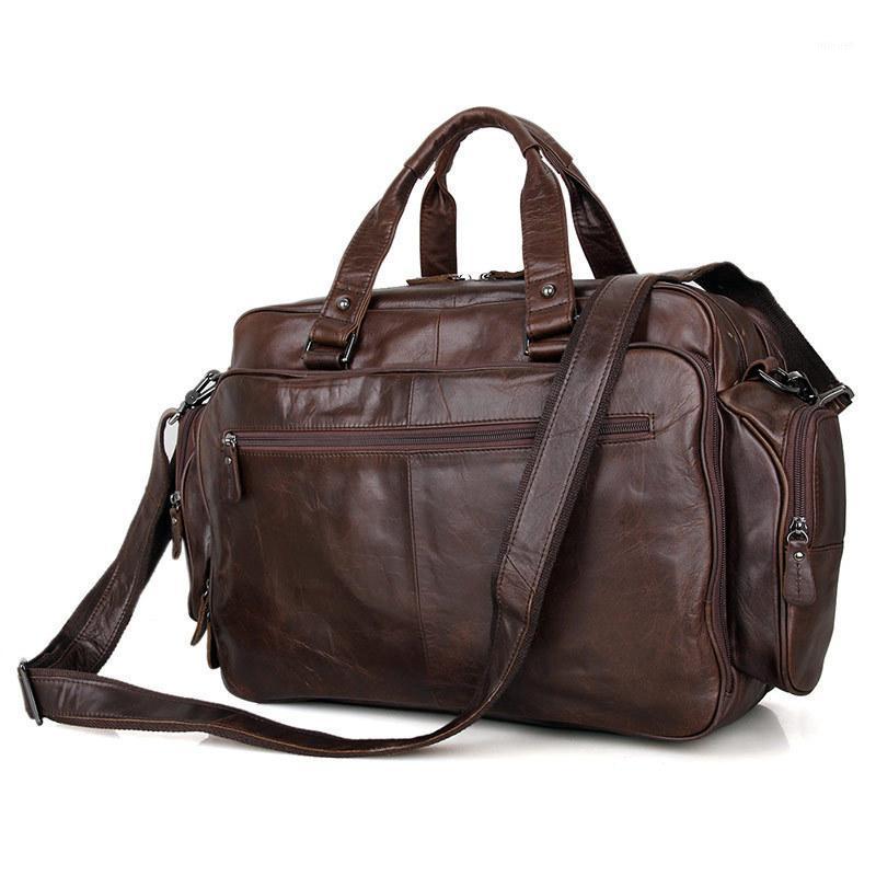 

Men Briefcase Genuine Leather Laptop Bag 15.6" PC Lawyer Computer Bag Cowhide Male Briefcase Cow Leather Men1, Chocolate