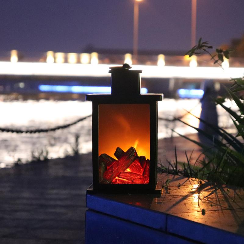 

Ornament Lawn Gift Battery Operated Lantern Light Hanging Portable Retro Handle Indoor Led Decorative Fireplace Flame Outdoor