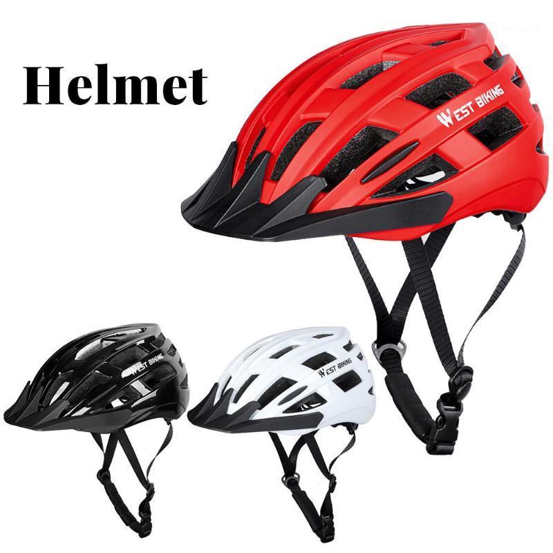 

2020 New Bike Helmet Breathable Detachable Brim Removable Lining Protection Safety Helmet For Road Cycling Mountain Biking1, White