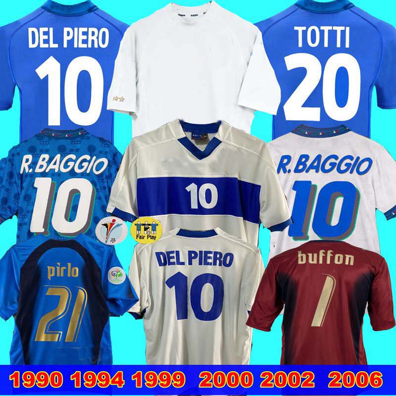

Italy Retro JERSEY 2000 2002 2006 Goalkeeper Baggio 1990 1999 ITALY Retro HOME 1994 SOCCER JERSEY Maldini Baggio Donadoni Totti Del Piero, Black;yellow