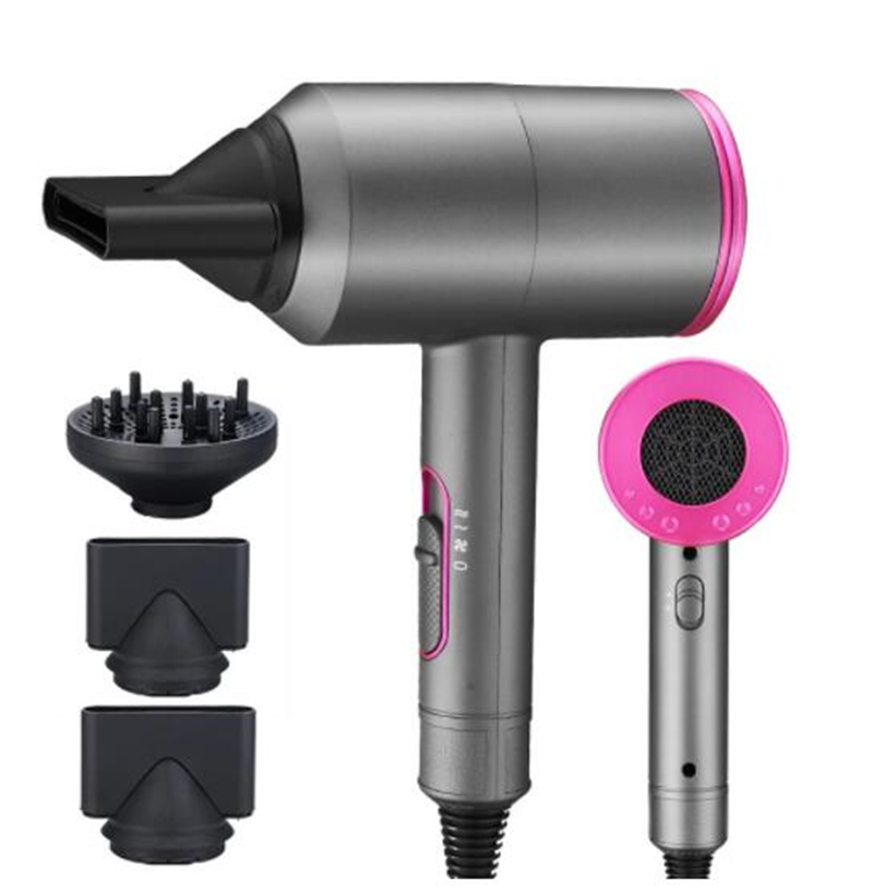 

Salon Blow Hair Dryer Negative Ionic Professional Powerful Hairdryer Travel Homeuse Dryer Hot Cold Wind